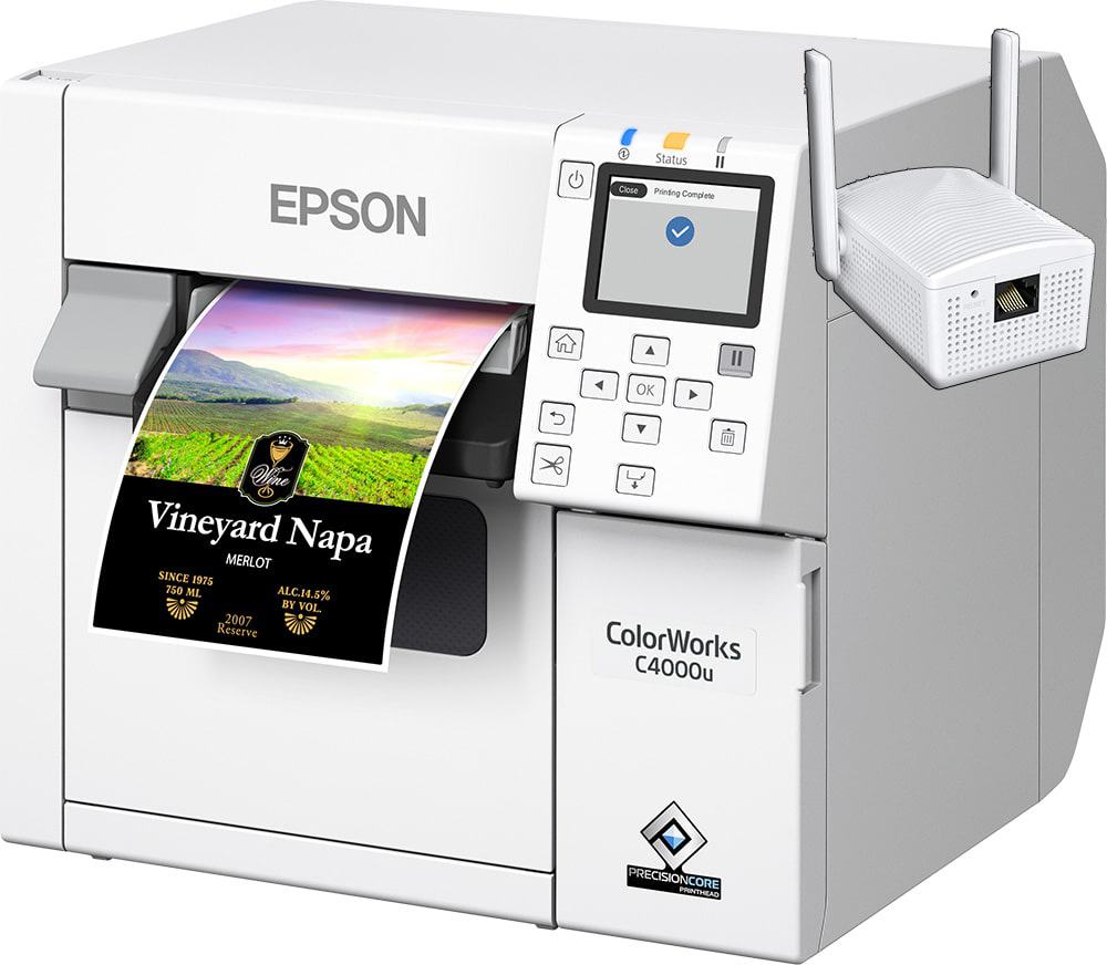 Epson ColorWorks Wireless Label Printers CW C4000 Product 05 Left Angle Transparent Background 1