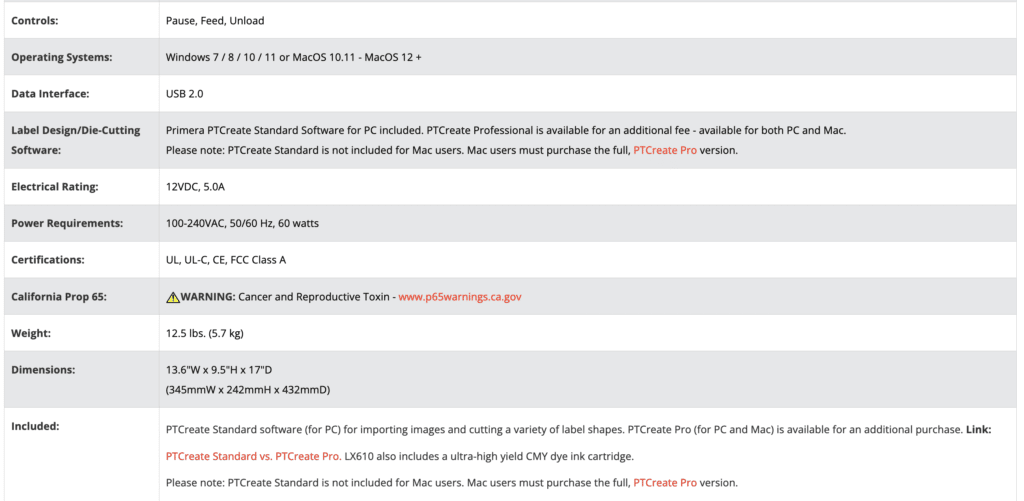 Primera LX610 Color Label Printer with Plotter / Cutter SKU LX610